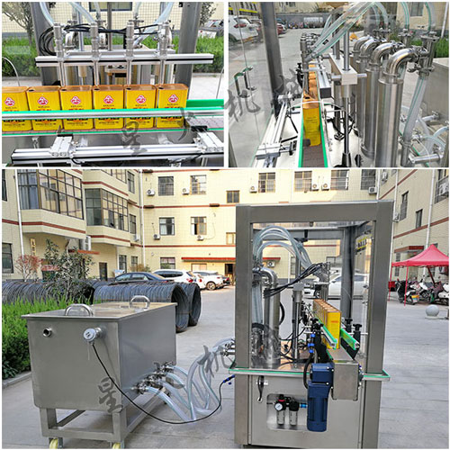 大型食用調和油灌裝機生產線實拍圖