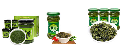 全自動韭花醬灌裝機生產線樣品圖